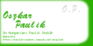 oszkar paulik business card